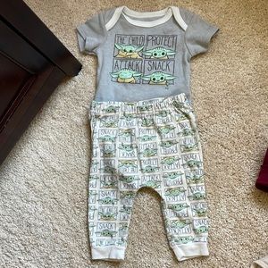 🖤 2/$10 Star Wars Baby Yoda Grogu Outfit - 2 Piece Set